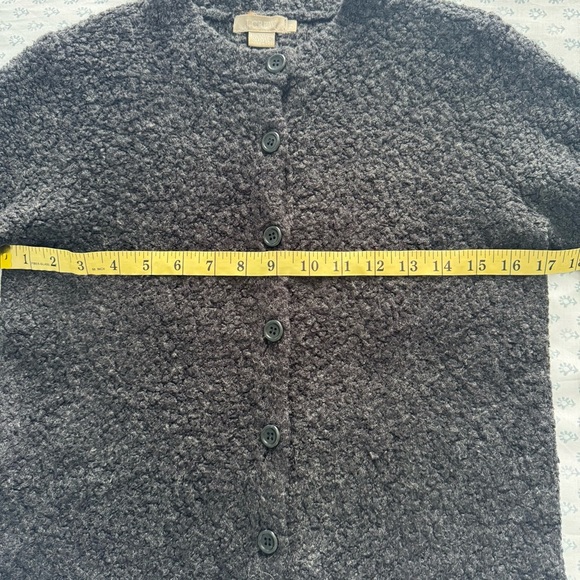 J. Crew Wool Blend Charcoal Button-Up Cardigan - Picture 3 of 5